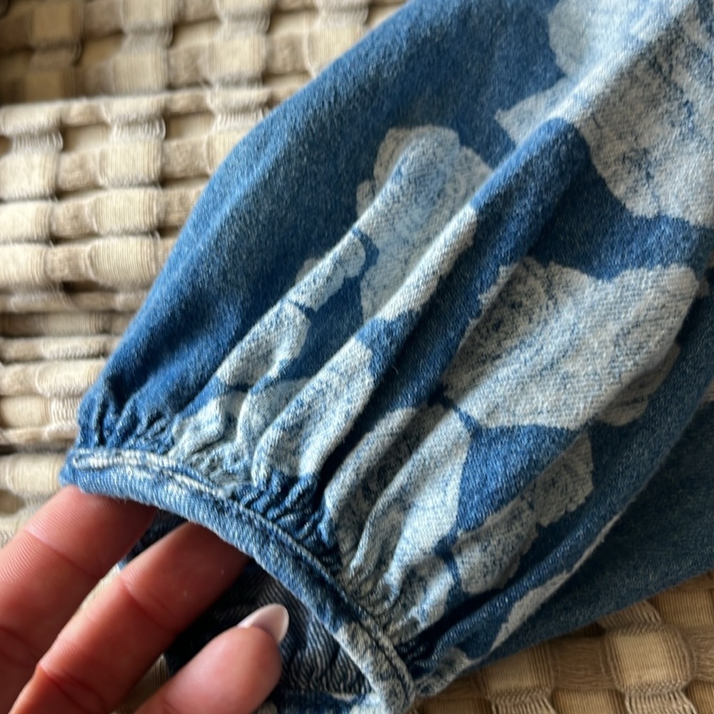 One Teaspoon Indigo Patterned Off The Shoulder Top - image 4